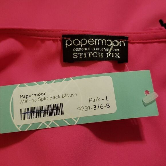 Stitch Fix | Papermoon Womens Malena Split Back Blouse Pink Size Large NWT - Picture 3 of 4